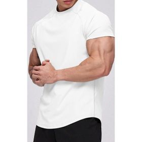 Ghassy Co. Running Beyaz Sports Reglan Oval Kesim Penye Erkek T-shirt