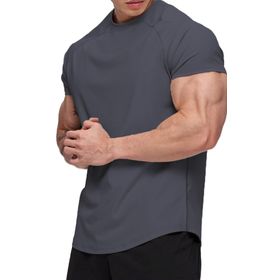 Ghassy Co. Running Füme Sports Reglan Oval Kesim Penye Erkek T-shirt