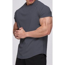 Ghassy Co. Running Füme Sports Reglan Oval Kesim Penye Erkek T-shirt