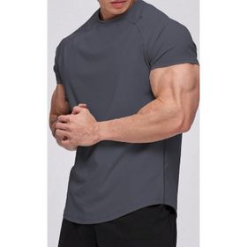 Ghassy Co. Running Füme Sports Reglan Oval Kesim Penye Erkek T-shirt