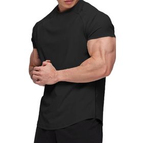 Ghassy Co. Running Siyah Sports Reglan Oval Kesim Penye Erkek T-shirt