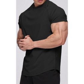 Ghassy Co. Running Siyah Sports Reglan Oval Kesim Penye Erkek T-shirt