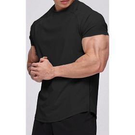 Ghassy Co. Running Siyah Sports Reglan Oval Kesim Penye Erkek T-shirt