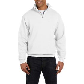 Ghassy Co. Silver Beyaz Dik Yaka Yarım Fermuarlı Erkek Sweatshirt