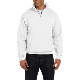 Ghassy Co. Silver Beyaz Dik Yaka Yarım Fermuarlı Erkek Sweatshirt