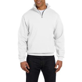 Ghassy Co. Silver Beyaz Dik Yaka Yarım Fermuarlı Erkek Sweatshirt
