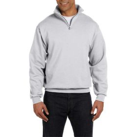 Ghassy Co. Silver Gri Melanj Dik Yaka Yarım Fermuarlı Erkek Sweatshirt