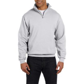 Ghassy Co. Silver Gri Melanj Dik Yaka Yarım Fermuarlı Erkek Sweatshirt