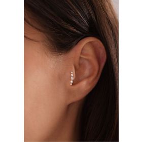 Gianfranco 14 Ayar Çok Taşlı Yay Tragus Altın Küpe