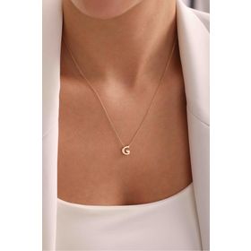 Gianfranco 14 Ayar Minimal Modern Harf Altın Kolye