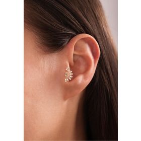 Gianfranco 14 Ayar Taşlı Sunrise Tragus Altın Küpe