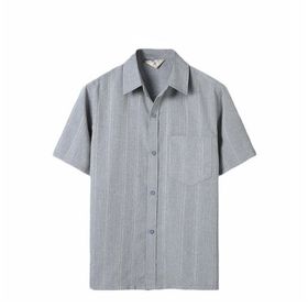 Gibz Casual Açık Gri Kısa Kollu Yumuşak Yaka Erkek Gömlek