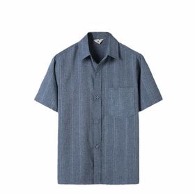 Gibz Casual Koyu Gri Kısa Kollu Yumuşak Yaka Erkek Gömlek