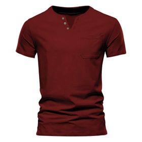 Gibz Casual Slim-Fit Kırmızı V Yaka Erkek T-shirt