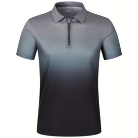 Gibz Degrade Slim-Fit Gri Kısa Kollu Erkek Polo T-shirt