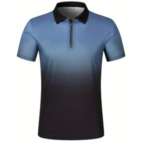 Gibz Degrade Slim-Fit Pus Mavisi Kısa Kollu Erkek Polo T-shirt