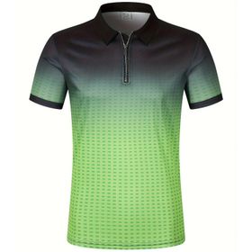 Gibz Degrade Slim-Fit Yeşil Kısa Kollu Erkek Polo T-shirt