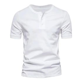 Gibz Henley Slim-Fit Beyaz Bisiklet Yaka Erkek T-shirt