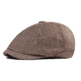 Gibz Newsboy Newsies Balıksırtı Kahverengi Erkek Şapka