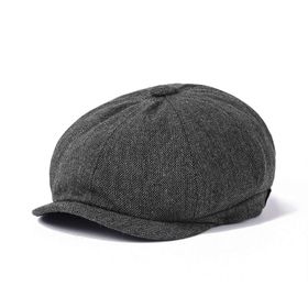 Gibz Newsboy Newsies Balıksırtı Siyah Erkek Şapka