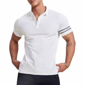 Gibz Slim-Fit Beyaz Düz Polo Erkek T-shirt