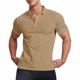 Gibz Slim-Fit Kahverengi Düz Polo Erkek T-shirt