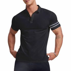 Gibz Slim-Fit Siyah Düz Polo Erkek T-shirt
