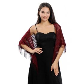 Gibz Vitage Bordo Püsküllü Kadın Şal