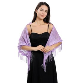 Gibz Vitage Mor Light Purple Püsküllü Kadın Şal