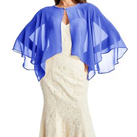 Gibz Wrap Cape Cower Up Mavi Şifon Kadın Şal