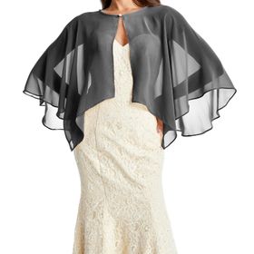 Gibz Wrap Cape Cower Up Siyah Şifon Kadın Şal