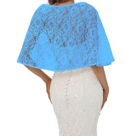 Gibz Wrap Up Mavi Light Blue Şifon Katı Pelerin Kadın Şal