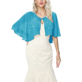 Gibz Wrap Up Mavi Light Blue Şifon Pelerin Kadın Şal