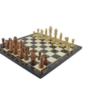 Gift Home Büyük Boy 37x37 cm Ahşap Satranç Takımı ve Ceviz Desenli Tahtası