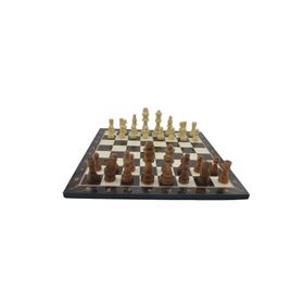 Gift Home Büyük Boy 37x37 cm Ahşap Satranç Takımı ve Ceviz Desenli Tahtası