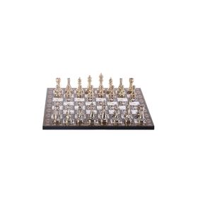 Gift Home Metal Klasik 37x37 cm Satranç Takımı Parlak ve Sedef Desenli MDF Ahşap Satranç Tahtası