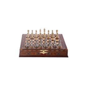 Gift Home Metal Klasik Satranç Takımı Parlak ve El Yapımı Masif Ahşap Sandıklı Satranç Tahtası