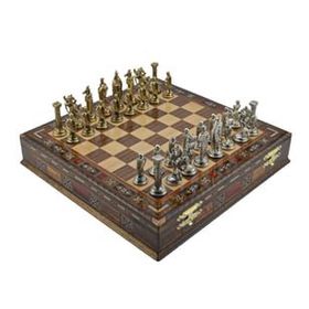 Gift Home Metal Satranç Takımı Büyük İngiliz Parlak ve Sandıklı Masif Ahşap Satranç Tahtası