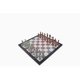 Gift Home Metal Satranç Takımı Büyük Mısır Antik Taş ve Bahar Desenli Satranç Tahtası