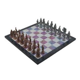 Gift Home Metal Satranç Takımı Büyük Osmanlı Antik Taş ve Bahar Desenli Satranç Tahtası