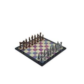 Gift Home Metal Satranç Takımı Büyük Pegasus Antik Taş ve Bahar Desenli Satranç Tahtası