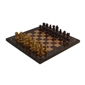 Gift Home Metal Satranç Takımı Küçük Klasik Şimşir Taş ve Gül Düz Masif Satranç Tahtası