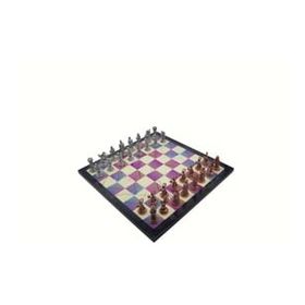 Gift Home Metal Satranç Takımı Orta Osmanlı-Bizans Antik Taş ve Bahar Desenli Satranç Tahtası