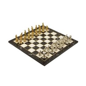 Gift Home Metal Satranç Takımı Orta Truva-Sparta Parlak Taş ve Mermer Desenli Satranç Tahtası