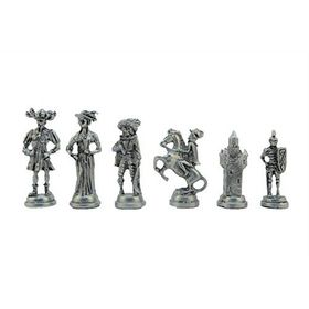 Gift Home Sadece Satranç Tahtası İsteyene Battal Metal Antik İspanyol Figürlü Satranç Taşı