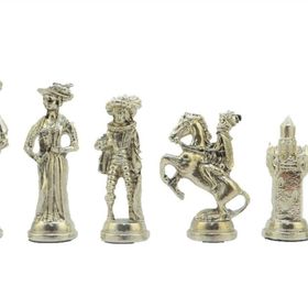 Gift Home Sadece Satranç Tahtası İsteyene Battal Metal Parlak İspanyol Figürlü Satranç Taşı