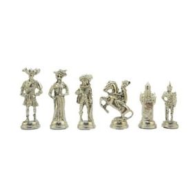 Gift Home Sadece Satranç Tahtası İsteyene Battal Metal Parlak İspanyol Figürlü Satranç Taşı