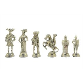 Gift Home Sadece Satranç Tahtası İsteyene Battal Metal Parlak İspanyol Figürlü Satranç Taşı