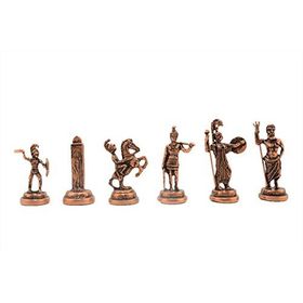 Gift Home Sadece Satranç Taşı İsteyene Orta Boy Metal Yunan Figürlü Antik Satranç Taşı