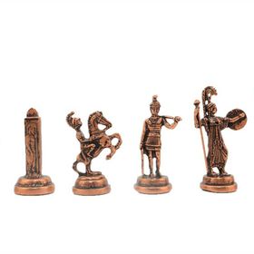 Gift Home Sadece Satranç Taşı İsteyene Orta Boy Metal Yunan Figürlü Antik Satranç Taşı